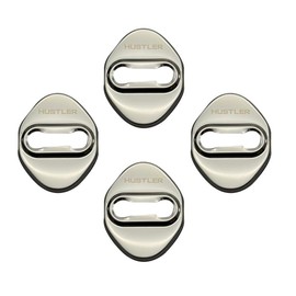 OKAYOHINN Hustler Hustler Exclusive Striker Cover, Door Lock Cover, Plating, Accessories, Interior Parts, Stainless Steel, 4 PCS, Hustler MR31S, MR41S, MR52S, MR92S, Easy Installation, Silver HUO-MGY