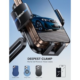 Lamicall Soporte Celular Auto Portavasos - [Fundas Gruesos Amigables] Cuello más Largo Ajustable, Base Celular Automovil, Porta Celular Carro Camión p