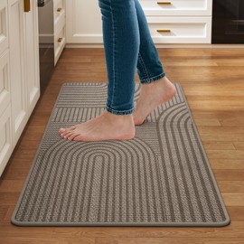 QiCaiJia Kitchen Mats for Floor, Super Absorbent Kitchen Mat Kitchen Rugs Non Slip Washable, Comfort Standing Mat for Home, Sink, Laundry, Brown