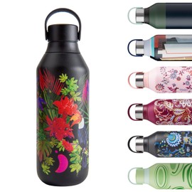 Chilly's Series 2 Bottle - Thermos Flasks Made of Stainless Steel with Double-Walled Insulation, Soft Drinking Cap and Carry Strap - Summer Sprigs, 500 ml