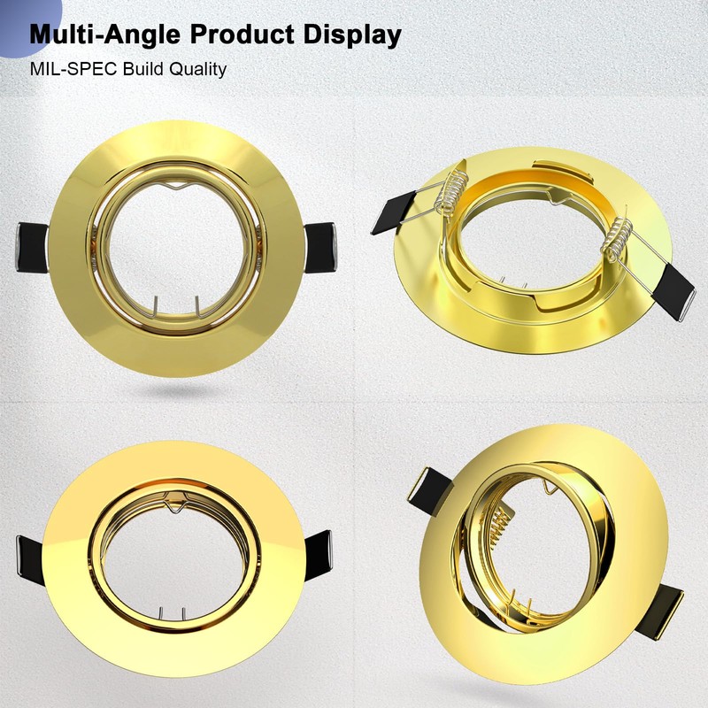 6 Pack Spotlight Fixtures Gu10 Recessed Frame Spotlight, Compatible with