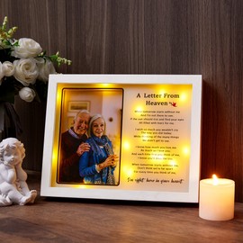 WOODEXPE Sympathy Gift 8" x 10" LED Memorial Shadow Box Memorial Picture Frame for Loss of Loved One