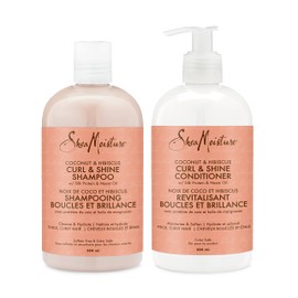 Shea Moisture Shea Moisture Coconut & Hibiscus Curl & Shine Gift Set with Shampoo & Conditioner for Thick, Curly Hair 384 ml (Pack of 2)