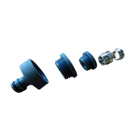 Aquamon Tap Adaptor 5-Way with Aquamon 2-Way Metal Adapter M22 x 1 Internal, M24 x 1 Male Thread and 3-Way Adapter Rehau Adapter 1 Inch, 3/4 Inch, 1/2 Inch Internal Thread (IG) - For Household Water