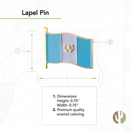 Desert Cactus Guatemala Lapel Pin Country Enamel Made of Metal Souvenir Hat Men Women Patriotic Guatemalan (Waving Flag Lapel Pin)