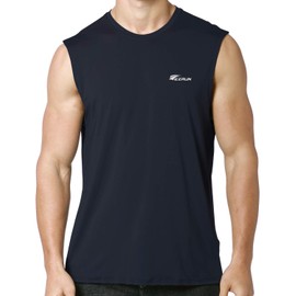 EZRUN Men's Performance Quick Dry Sleeveless Shirt Workout Muscle Bodybuilding Tank Tops(Black,XXL)