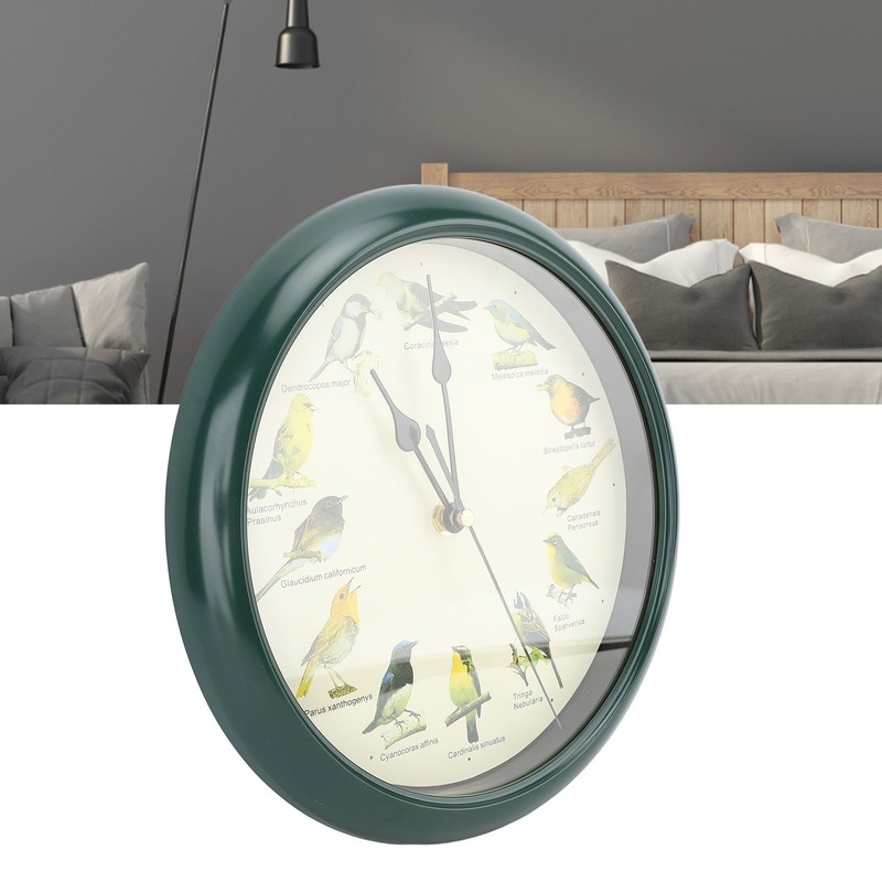 10 Inch Wall Clock Multipurpose Cuckoo Round Silent Punctual Bird