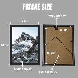 Pack of 4 Black Styrene Photo Frame 7x5 – Wall Mount and Tabletop Picture Frames – Shatter-Resistant Lightweight Styrene Frames – 100% Recyclable Material – Eco-Friendly 7x5 Photo Frames