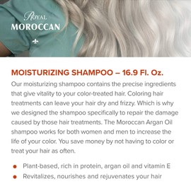 Royal Moroccan Moisturizing Shampoo | Dry Hair Shampoo for Color Treated & Frizzy Hair Argan Oil Hair Products (500 ml 16.9 oz)
