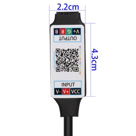 TOPXCDZ Mini RGB Bluetooth Controller DC 5V 12V 24V Music BT Smart APP Controller Light Strip Control for RGB LED Strip (Mini DC Bluetooth Black)