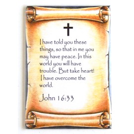 John 16:33 Bible Verse Fridge Magnet (2 x 3 inches)