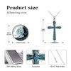 KoyeKei Religious Cross Necklace for Women 925 Sterling Silver Turquoise