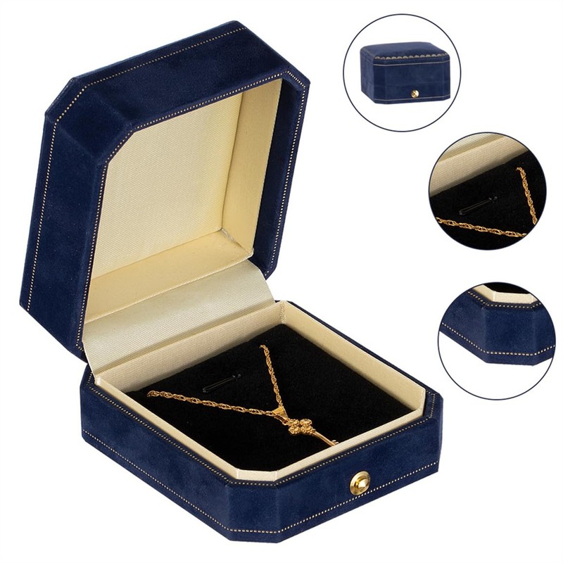 Necklace Box Velvet Pendant Gift Box Long Chain Jewelry Display