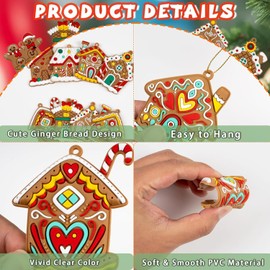 Gingerbread House Christmas Decorations Gingerbread House Hanging Ornaments 12 Pcs Gingerbread Figurines for Holiday Christmas Tree Home Decor