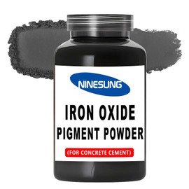 ninesung Concrete Color Pigment Powder - Black Iron Oxide Colorant for Cement, Mortar, Plaster, Grout & Stucco -Options for Concrete DYE & Professional Use (Black,8 Ounces)