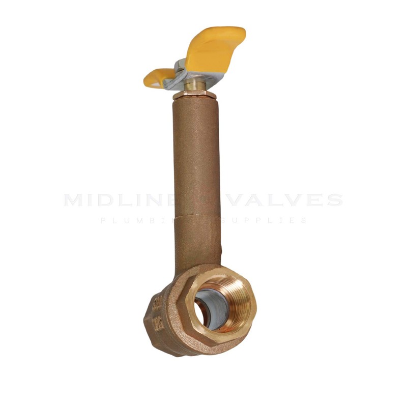 Midline Valve 75564 Premium Brass Ball Valve, Long Bonnet with
