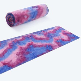 TOP FILM Yoga Towel Rug, Hot Yoga, Anti-Slip, Lightweight, with Storage Case (D)