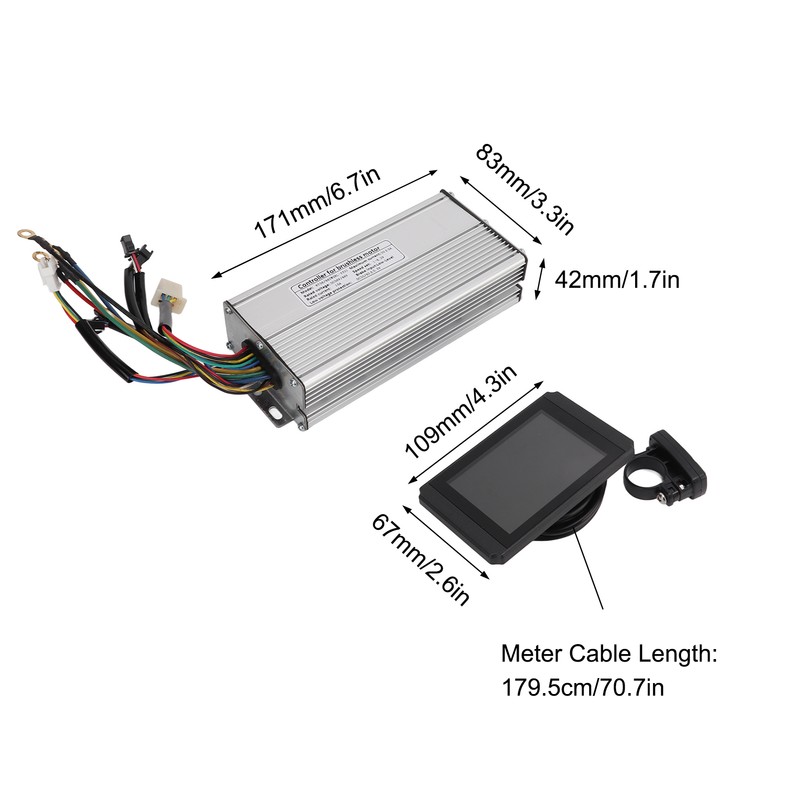 Electric Bicycle 36V/48V 30A Controller with LCD8H Display Panel Kit