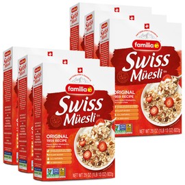 Familia Swiss Muesli Cereal, Original Recipe with Fruit and Nuts - Enjoy Hot, Cold or as Overnight Oats, 29 oz (Pack of 6)