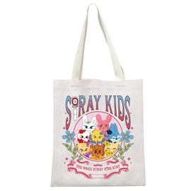 MYSOMY K-Pop Group Gift K-Pop Group SKZ Tote Bag SKZOO Characters Tote Bag SKZ World Tour Merchandise, Stay Tb3, 13.7 inches x 15.7 inches, Stay Tb3