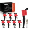 A-Premium (Red) Set of 16 Ignition Coil Pack and Iridium