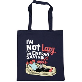 Hippowarehouse I'm not lazy, I'm on energy-saving mode Tote Shopping Gym Beach Bag 42cm x38cm, 10 litres