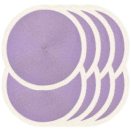 Noctiflorous - Juego de 8 manteles individuales redondos trenzados de 15 pulgadas, lavables resistentes al calor para mesa de comedor, antideslizantes, para interiores y exteriores, para Pascua, (02
