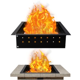 FEBTECH Square Smokeless Fire Pit Insert- Carbon Steel 29" OD & 25" ID Outdooe Fire Ring Liner - Portable Insert for DIY In-Ground or Above-Ground Outdoor Bonfires