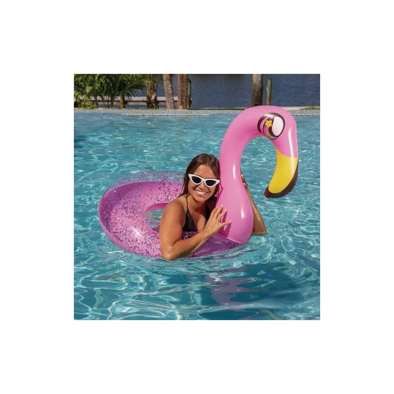 PoolCandy Ride-On 36 in. Flamingo Inflatable Pool Tube - 1