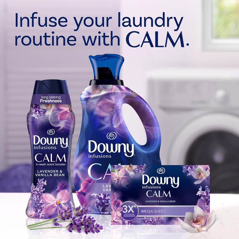 Downy CALM, Mega Dryer Sheets, Laundry Fabric Softener, Lavender and