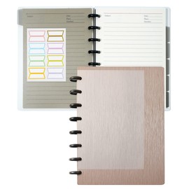 Yoment Discbound Notebook Customizable Spiral Journal Refillable 5 Subject Notebook with Removable Pages 120 Wide Ruled Disc Planner with 6 Binder Dividers & 16 Tabs for Work Meeting School