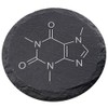 Engraved Natural Slate Coaster - Caffeine Molecule Coffee Coaster Gift