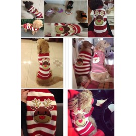 PETCARE Christmas Pet Dog Sweater Holiday Classic ugly Apparel Jumper For Small Medium Dogs,Cartoon Winter Warm Puppy Cat Dog Clothes Knitwear