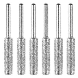 SEIWEI Chainsaw Sharpener Burrs, Titanium Plated, 4mm, 6pcs Set