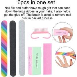 Kit de Limas de Uñas Profesional, Herramienta de Manicura Limas de Uñas Pedicura Kit de Arte de Uñas con Cepillo de Uñas, Tablero de Esmeril de Doble cara Accesorios de Arte de Uñas(6pcs)