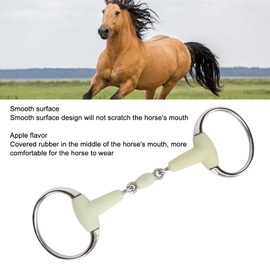 QANYEGN Horse Mouth Bit, Stainless Steel Horse Bit, Rubber Wrapped Horse Mouth Snaffle Bit for Hours Training Racing