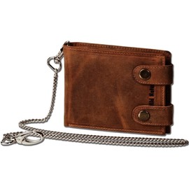 Wild Nature Leather men's wallet (261B) wallet biker wallet chain wallet wallet wallet, brown, Casual