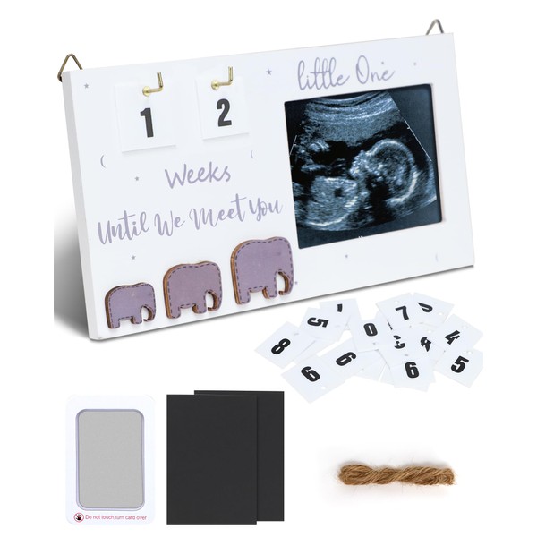 GOZINA Baby Scan Photo Frames with Baby Handprint and Footprint