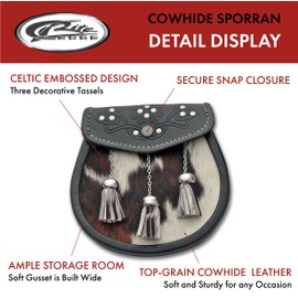 SZCO Supplies Tasseled Cowhide Sporran