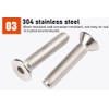 CONPHERON Flat Head Hex Socket Cap Screws Countersunk Allen Screw