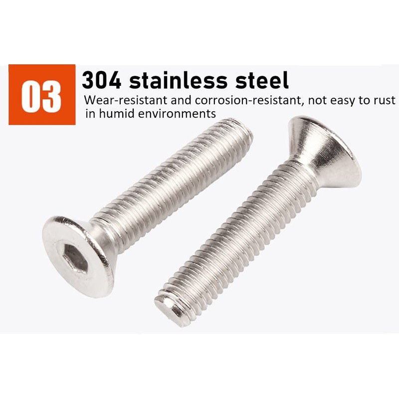 CONPHERON Flat Head Hex Socket Cap Screws Countersunk Allen Screw