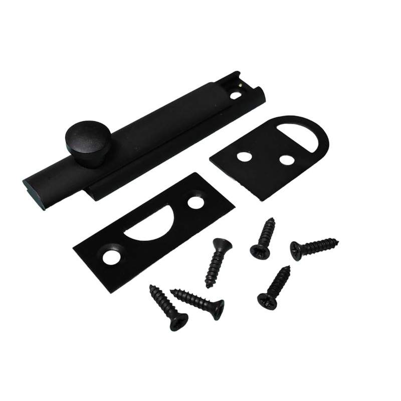 2.5 Inch Flat Door Bolts Black Plated Bolt Door Latches