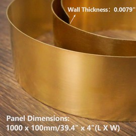 Feelers Copper Metal Brass Sheet Roll 32 Gauge x 4 inch x 40 inch, Brass Plate High Hardness Free-Cutting Brass Strip in Various Widths (4" Width)