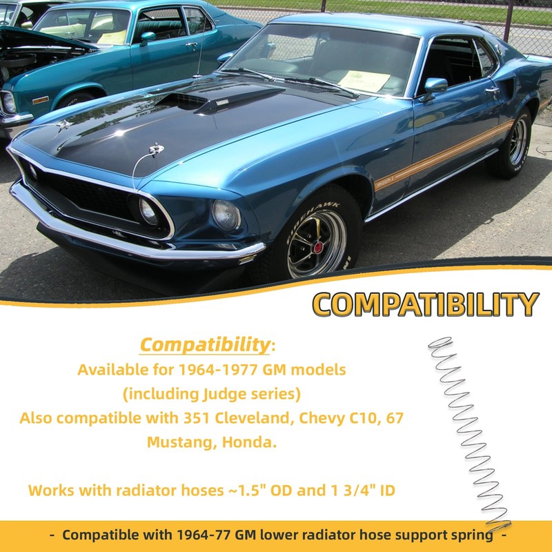 Compatible with 1964-77 GM lower radiator hose support spring, radiator