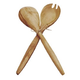 Pacific Merchants Acaciaware 14-Inch Acacia Wood Fork and Spoon Salad Serving Set