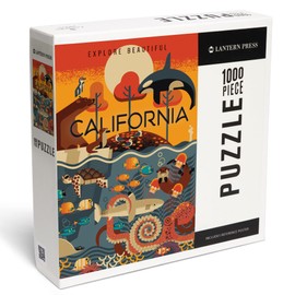 Lantern Press 1000 Piece Jigsaw Puzzle, California, Marine Animals, Geometric