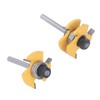 2Pcs Tongue and Groove Cutter 3 Teeth 1/4inch Shank T