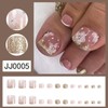 24 Pcs Gold Glitter Press on Toenails Short Square -