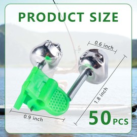 KISEER KISEER 50 Pcs Plastic Fishing Bells Clips Fishing Rod Alarm with Dual Alert Bells