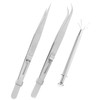 TEHAUX 4sets Non- Stainless Tweezers for Jewelry Making Lightweight Crafting